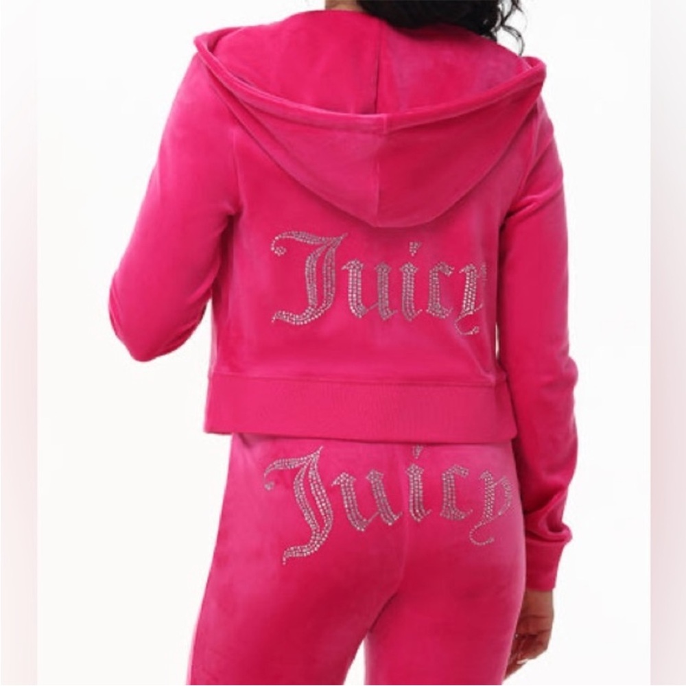 NWT Juicy Couture OG Big Bling Velour Hoodie and Pants L